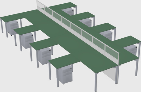 Shared l-shape cubicle