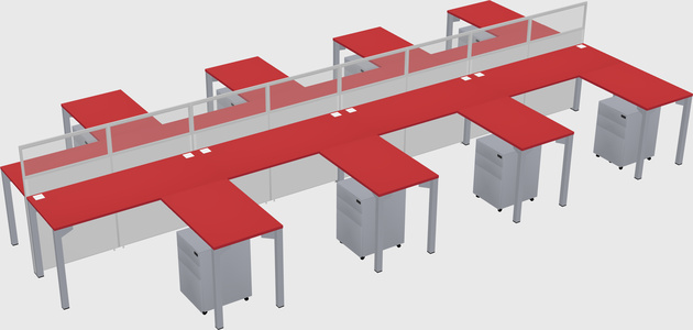 Shared l-shape cubicle