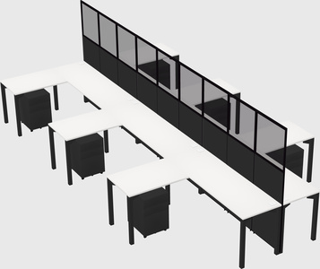 Shared l-shape cubicle