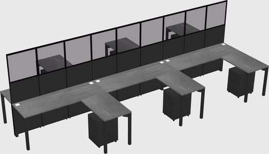 Shared l-shape cubicle