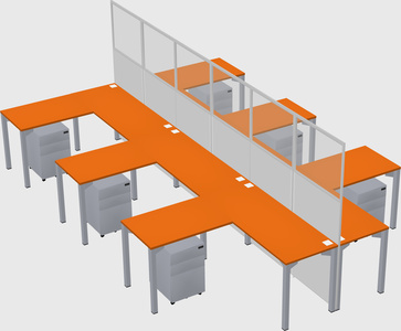 Shared l-shape cubicle