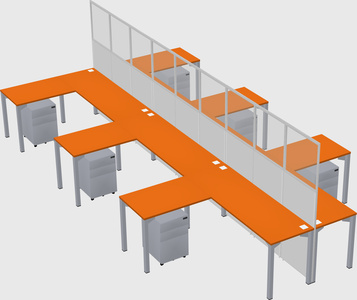 Shared l-shape cubicle