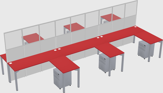 Shared l-shape cubicle