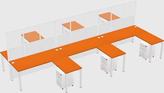 Shared l-shape cubicle