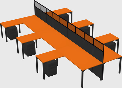 Shared l-shape cubicle