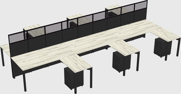 Shared l-shape cubicle