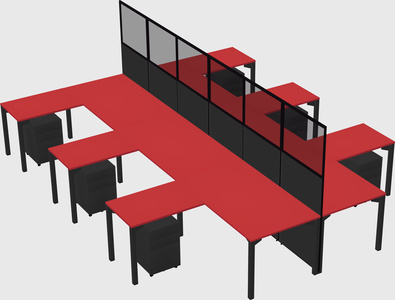 Shared l-shape cubicle