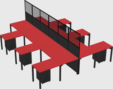 Shared l-shape cubicle