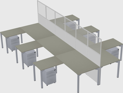 Shared l-shape cubicle