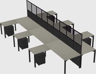Shared l-shape cubicle