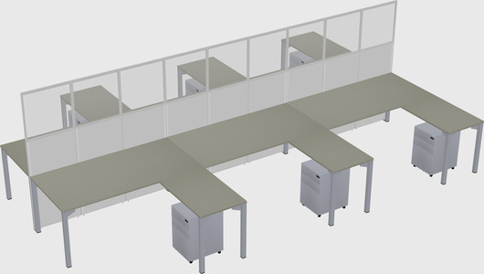 Shared l-shape cubicle
