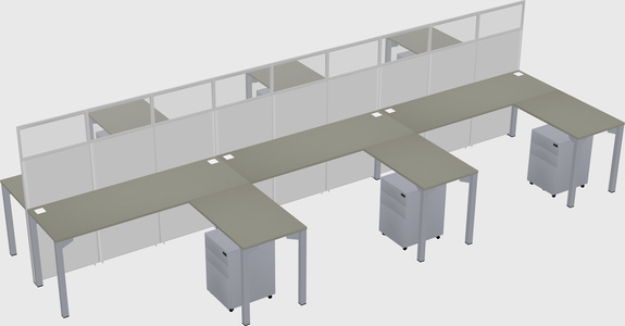 Shared l-shape cubicle