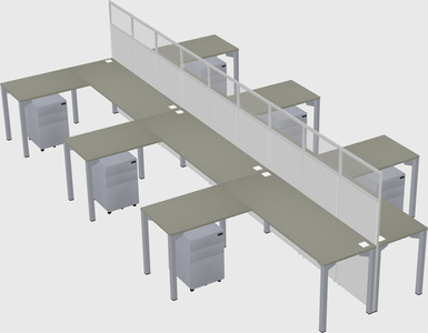 Shared l-shape cubicle