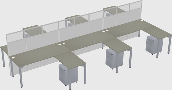 Shared l-shape cubicle