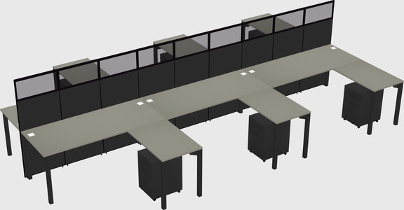 Shared l-shape cubicle