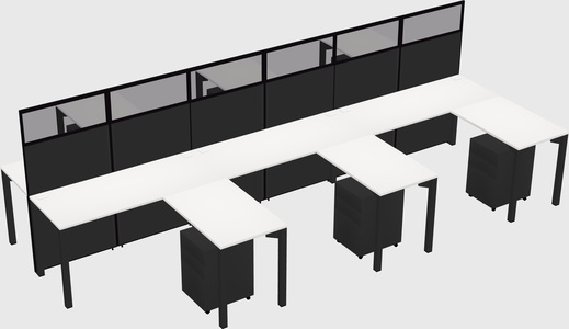 Shared l-shape cubicle