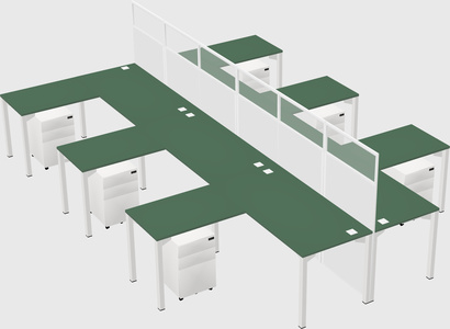 Shared l-shape cubicle