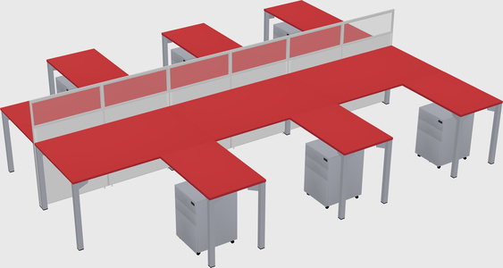 Shared l-shape cubicle