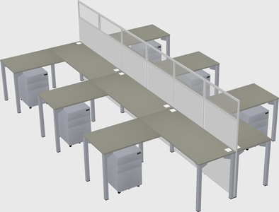 Shared l-shape cubicle
