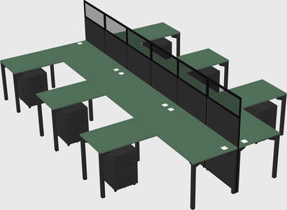 Shared l-shape cubicle