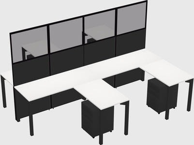 Shared l-shape cubicle