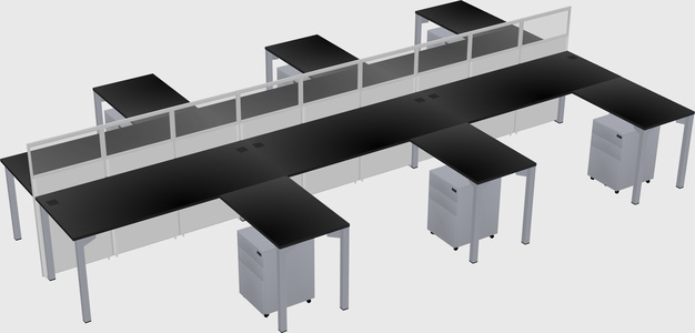 Shared l-shape cubicle