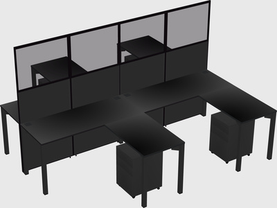 Shared l-shape cubicle