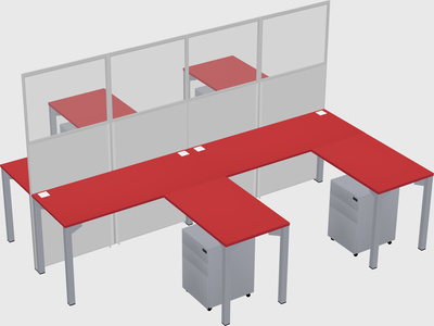 Shared l-shape cubicle