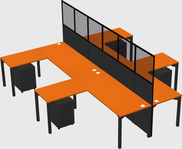 Shared l-shape cubicle