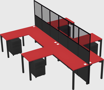 Shared l-shape cubicle