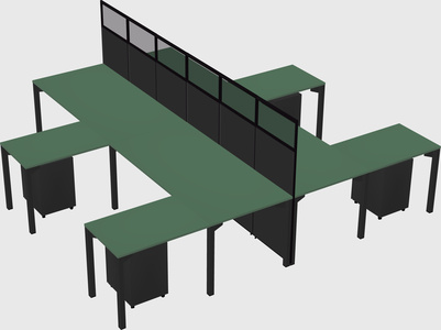 Shared l-shape cubicle