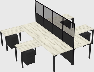 Shared l-shape cubicle