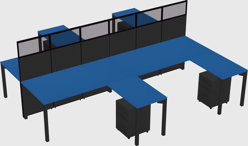 Shared l-shape cubicle