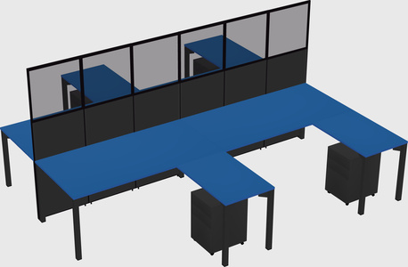 Shared l-shape cubicle