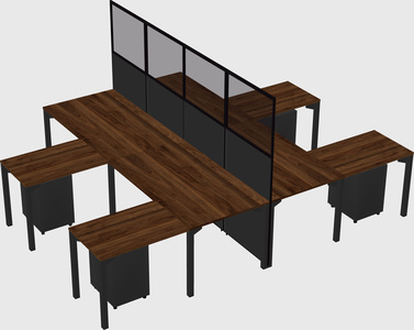 Shared l-shape cubicle