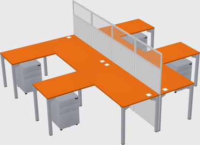 Shared l-shape cubicle