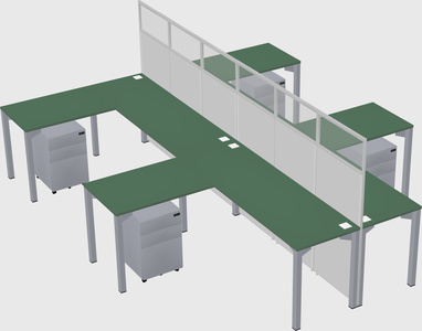 Shared l-shape cubicle