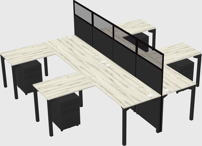 Shared l-shape cubicle