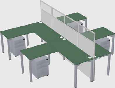 Shared l-shape cubicle