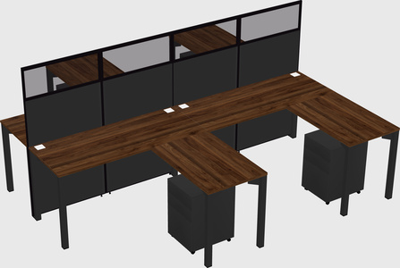 Shared l-shape cubicle