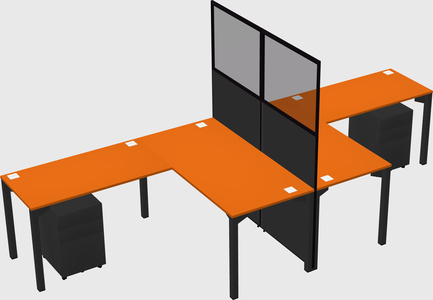 Shared l-shape cubicle