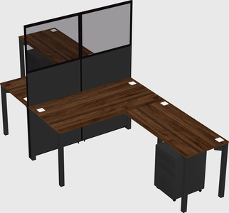 Shared l-shape cubicle