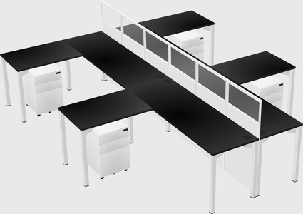Shared l-shape cubicle
