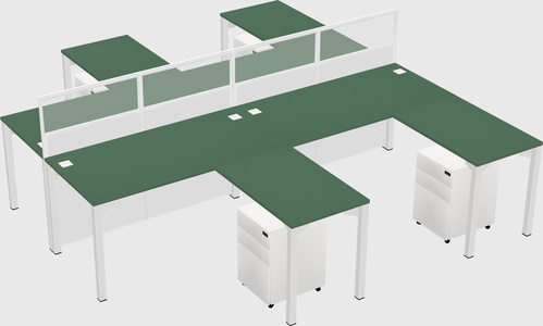 Shared l-shape cubicle