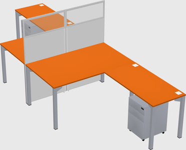 Shared l-shape cubicle