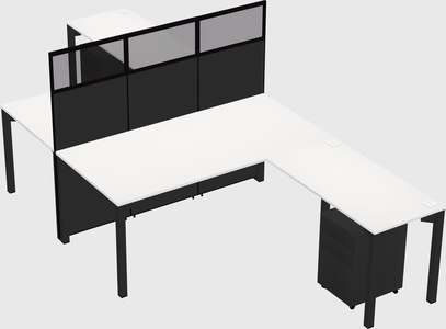 Shared l-shape cubicle