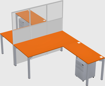 Shared l-shape cubicle