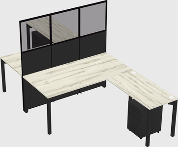 Shared l-shape cubicle