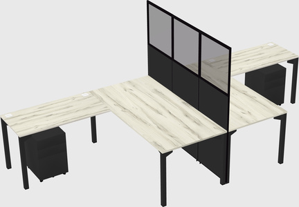 Shared l-shape cubicle