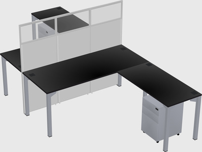 Shared l-shape cubicle